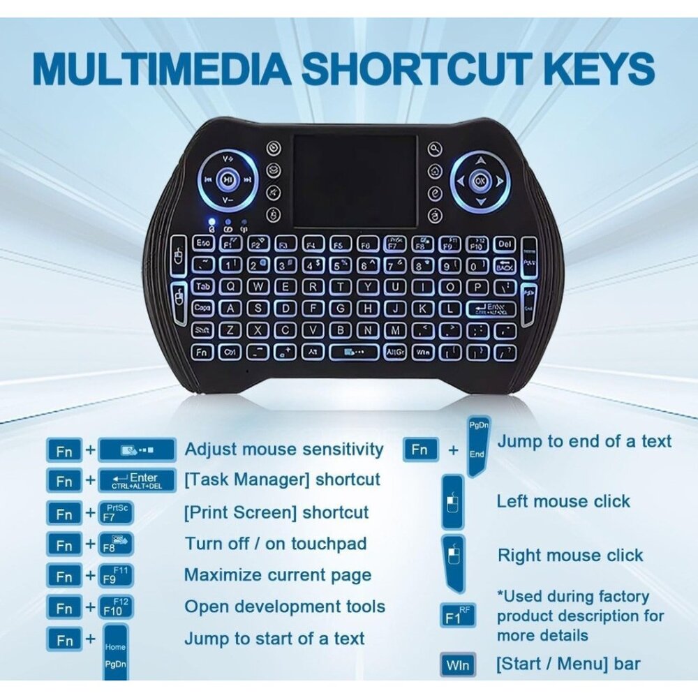 Mini Wireless Keyboard Remote Control Touchpad Smart TV Android Box PC 2.4 GHz - Picture 4 of 4